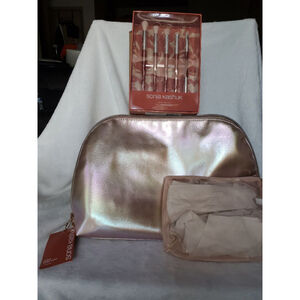 Women's Sonia Kashuk Rose Gold Cosmetic Bag & Coral Eye Brush Set